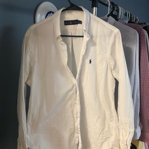 Long sleeve white Polo Button up